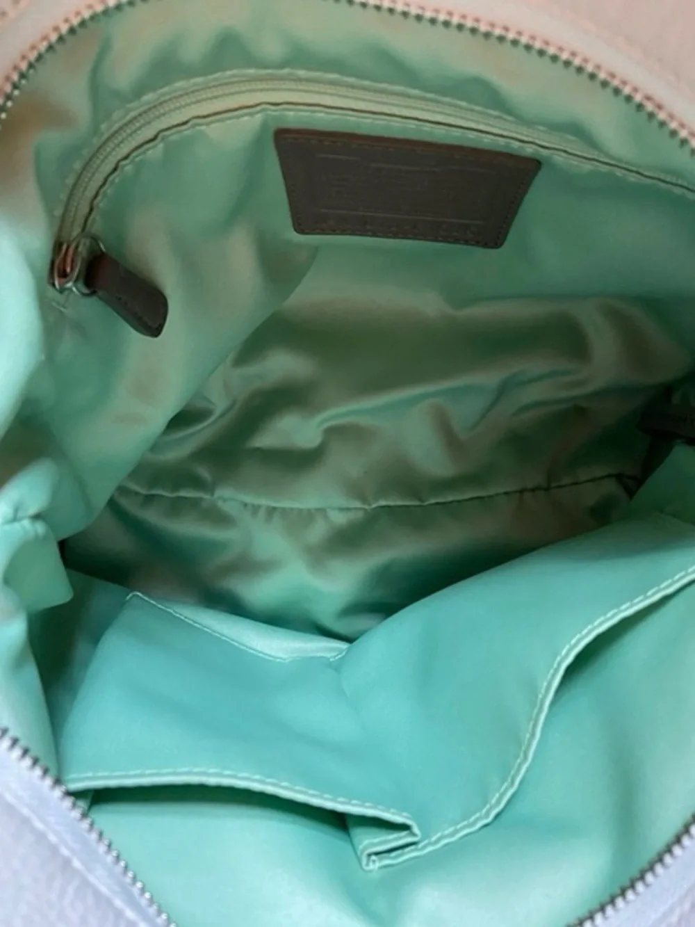 Coach Zoe White (warm, not bright) Pebble Leather hobo